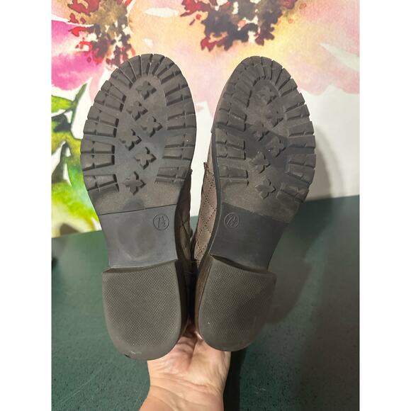 Mossimo Women's Lace Up Combat Boots, Quilted Sides with Zipper Sz 7 1/2, Brown - Picture 5 of 5